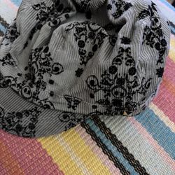 Disney Parks Jack Skellington Cabbie Hat Corduroy Stud Lined Elastic goth NWT