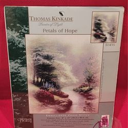 THOMAS KINCADE PETALS OF HOPE 51435 CROSS STITCH 8"×10"  NEW