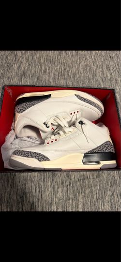 white cement jordan 3 size 10