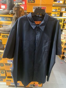 5XL Navy Blue Short Sleeve Button Up
