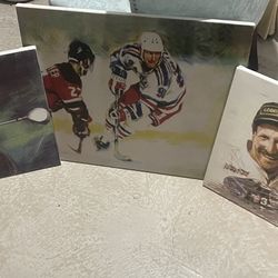 Four Sports Icons Canvas Painting/Print Lot $60