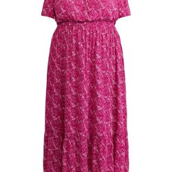 Women's Plus Crinkle Off Shoulder Maxi Dress Cottagecore Prairie NWT 3X