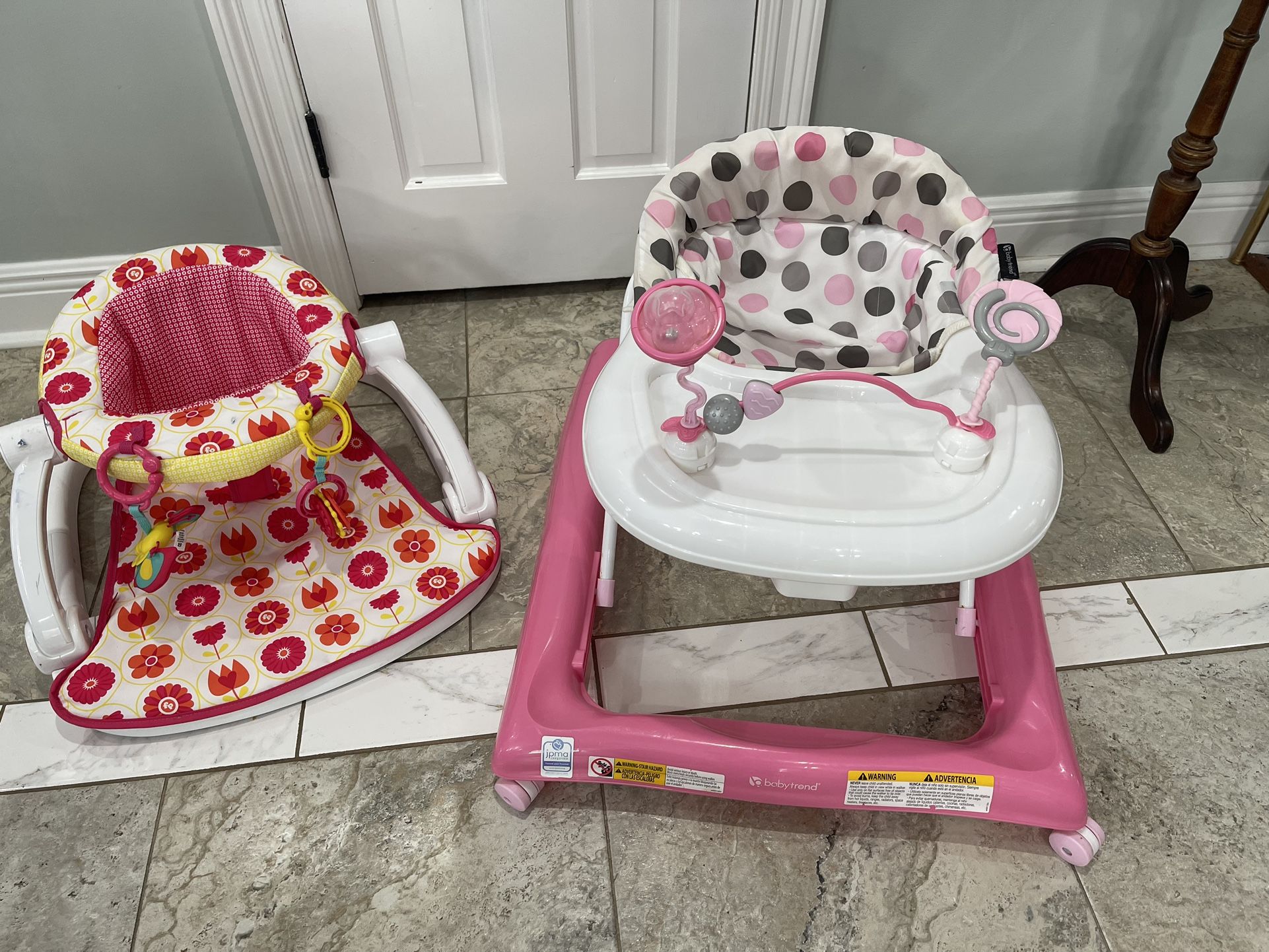 Baby Walker And Chair Both Good Condition 