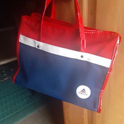 Vintage 1960s Collectable Delta Air Lines Stewardess Tote Bag Red/white/blue