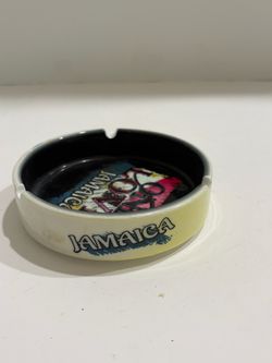 One Love Jamaica Ceramic Ashtray Colorful Rastafari Reggae Souvenir 5 Inch