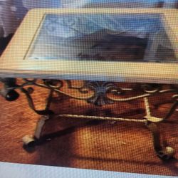 2 Metal And Glass End Tables