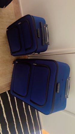 Blue Soft-Shell Luggage Set of 2