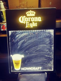 Corona neon writting. Board