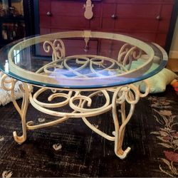 Oval Glass Coffee Table 