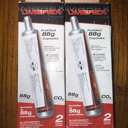UMAREX 88G CO2 CAPSULES PREFILLED DISPOSABLE 2-PACK CO2 TANK MODEL (contact info removed)