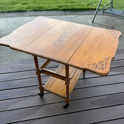 Antique Oak Tea & Biscuit Cart