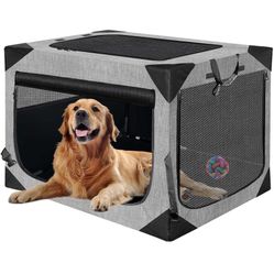 Dog Crate 30×21×21 Inch for Large or Medium Dogs, Portable and Foldable Design Perfect for Travel or Home Use, Dog Kennel with 3-Door
