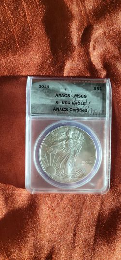 2014 silver Eagle Dollar Graded MS69