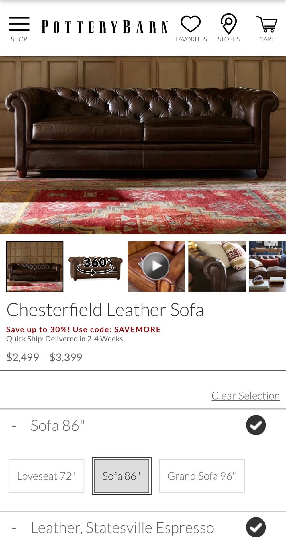Pottery Barn leather couches