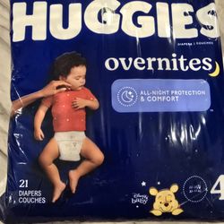 Huggies Overnites,  Size 4, 21 Count