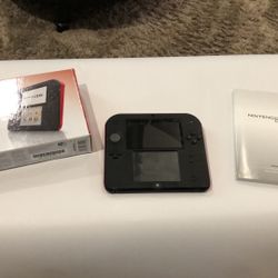 Nintendo 2 DS Red & Black Console with Box and Paperwork