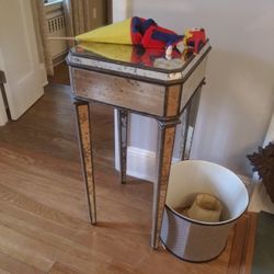 Glass & Silver End Table