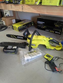 RYOBI 40V HP Brushless 16 in. Battery Chainsaw with 4.0 Ah Battery and Charger