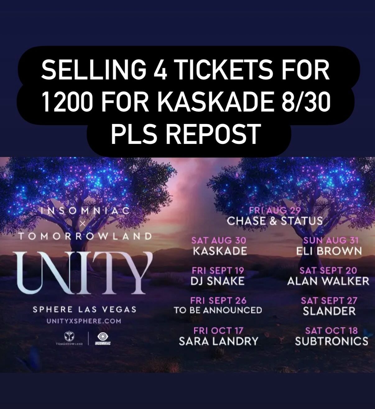 Kaskade Sphere 4 Tix $1200