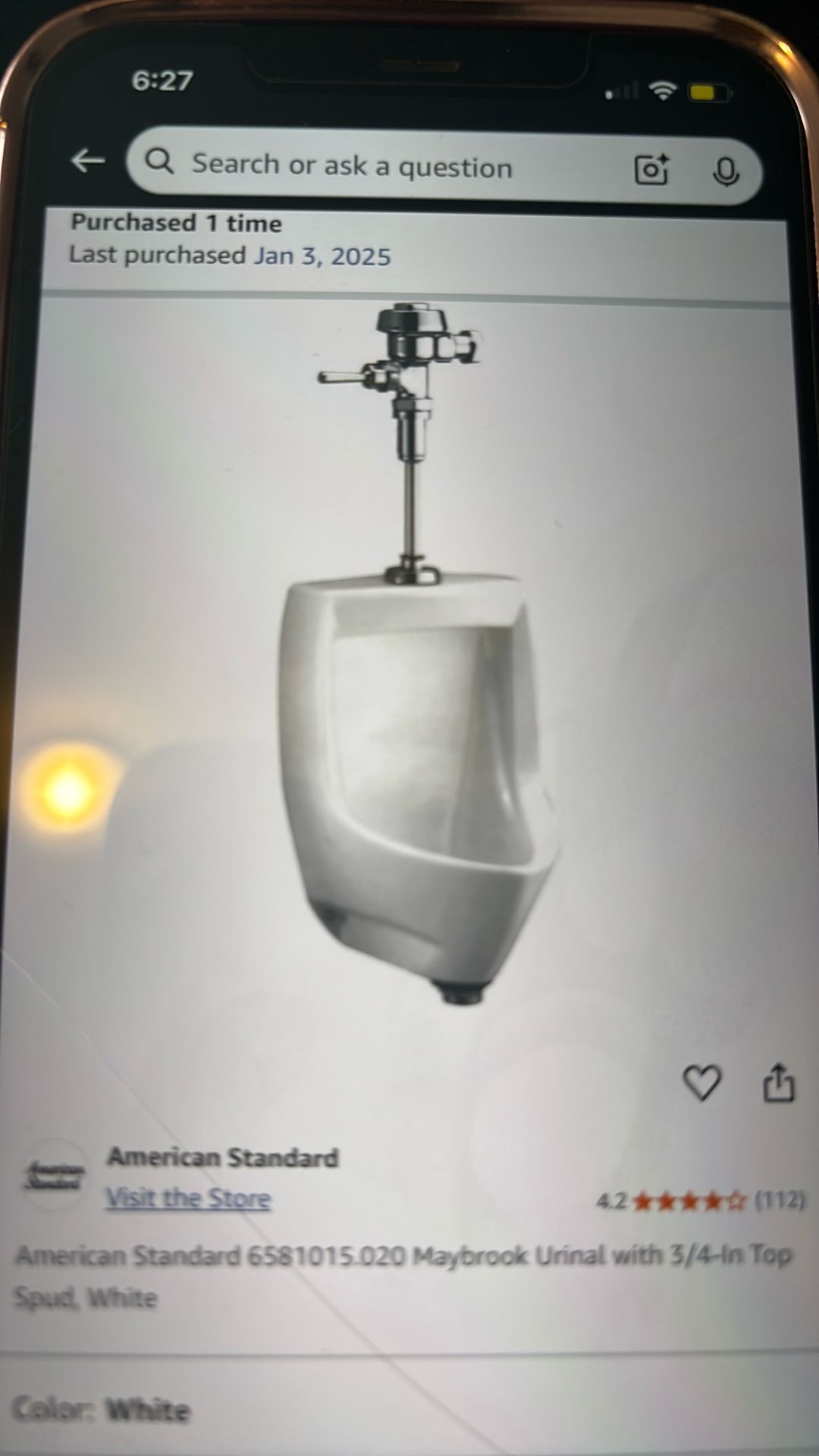 Urinal (never used)