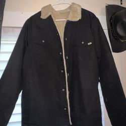 Black Vans Jacket With Fur Interior