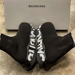 Balenciaga black graffIti sole speed runner sneakers