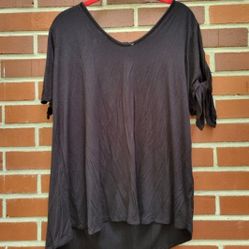 Acting Pro Black Knit Short Sleeved Top - Size XL