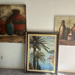 Set of 3 Framed Wall Art Paintings – Decorative Home Décor