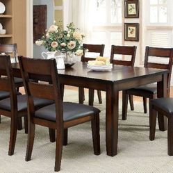 Brand New Dark Cherry 9pc Dining Table Set