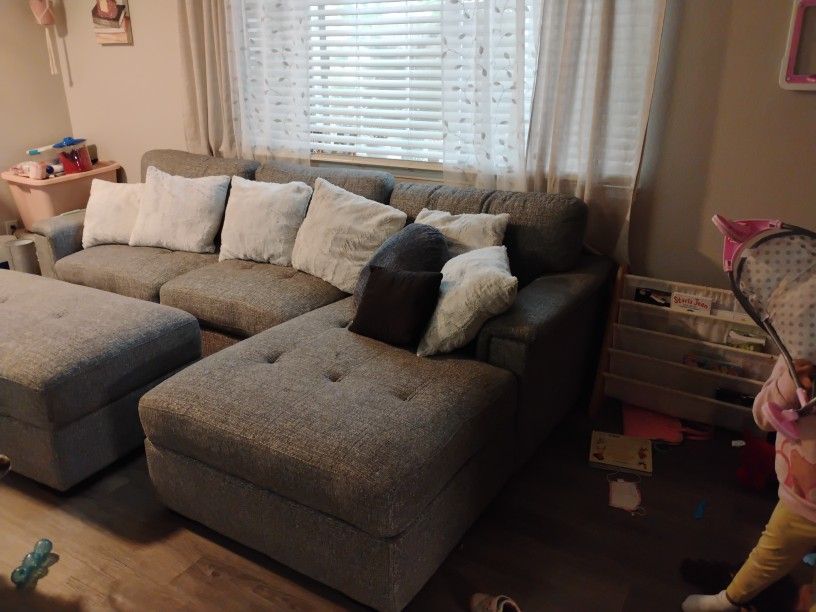 Brand New Couch and Ottoman w/storage