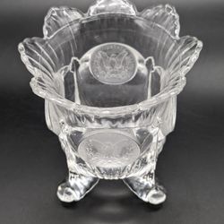 Fostoria Cut Glass Footed Bowl Dish EUC Coin Glass Collection