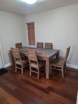 Table and six chairs
