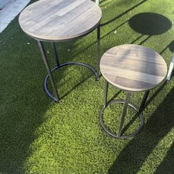 Set of 2 Modern Round Side Tables