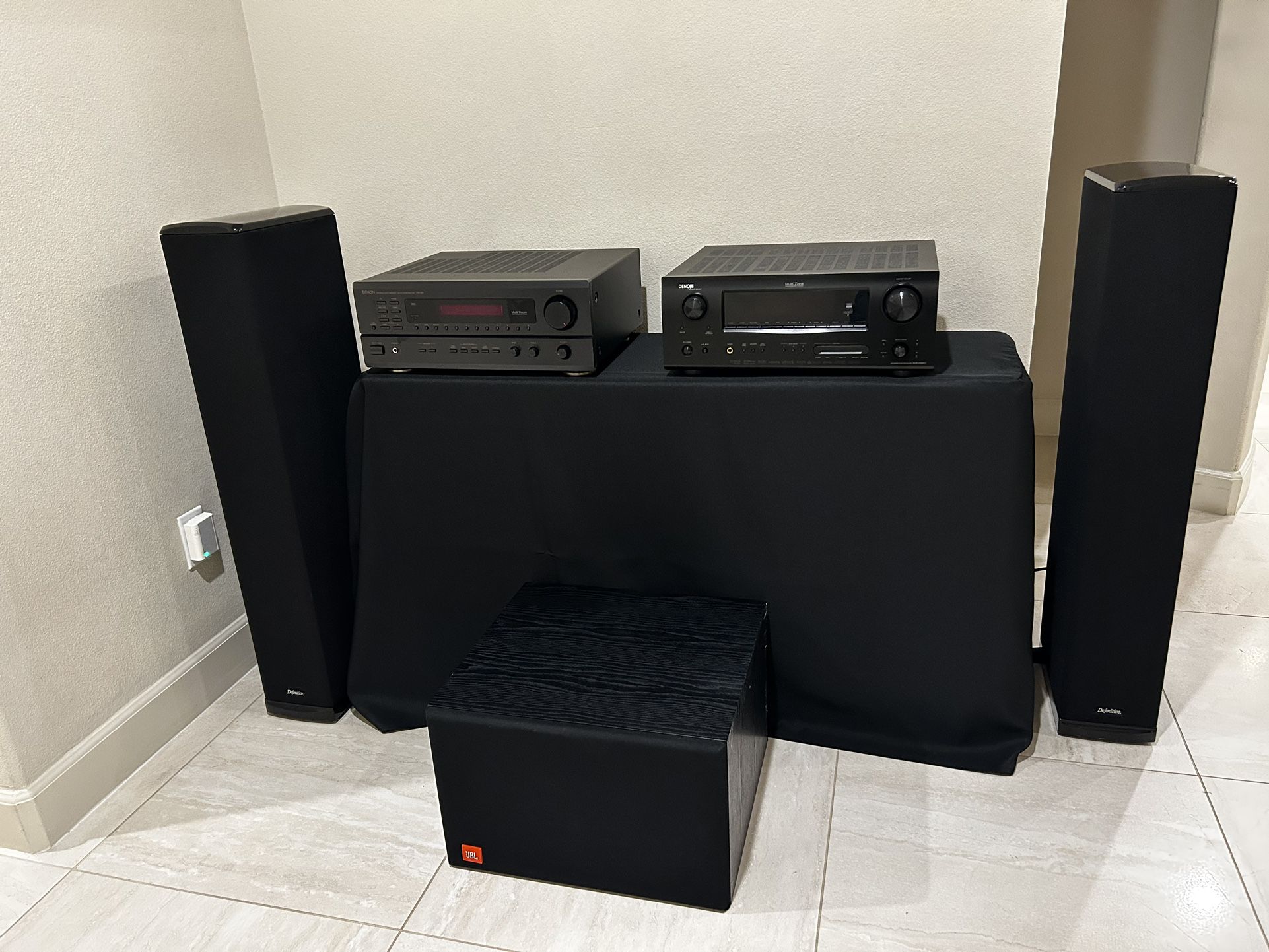 Home Theatre Surround Sound System (Denon Receiver & Definitive Speakers) 