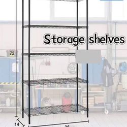 😀 14”Dx36”Wx72”H  5-Shelf Wire Shelving Unit Garage NSF Wire Shelf Metal Large Storage Shelves Heavy Duty Height Adjustable Utility Commercial Grade 