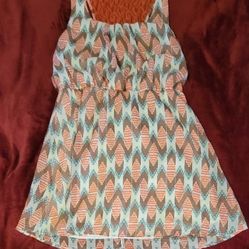 WOMENS CREAM PRINT DRESS SIZE M 