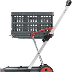 CLAX® The Original | Multi use Functional Collapsible Carts | Shopping Cart with Storage Crate (Red)