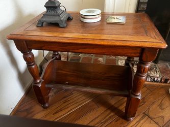 Solid wood side table