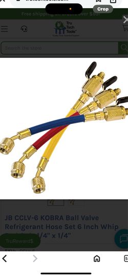 New JB CCLV-6 KOBRA Ball Valve Refrigerant Hose Set 6 Inch  never used for sale 3 packs