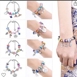 Bracelet Making Kit for Girls, Flasoo 85PCs Charm Bracelets Kit with Beads, Jewelry Charms, Bracelets for DIY Craft, Jewelry Gift for Teen Girls