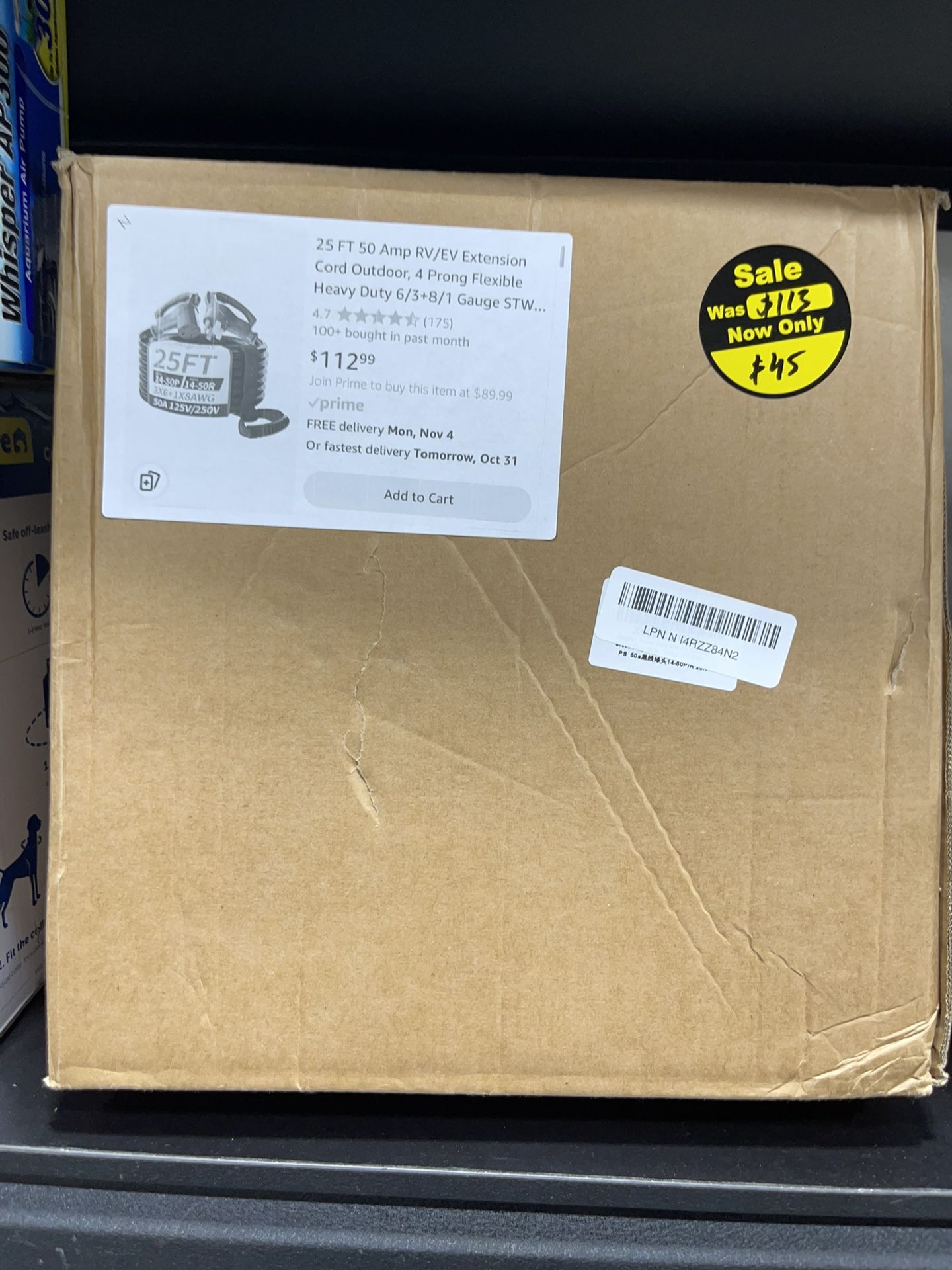 25 FT 50 Amp RV/EV Extension Cord Outdoor, 4 Prong Flexible Heavy Duty 6/3+8/1 Gauge STW RV Power Cord Waterproof with Cord Organizer, NEMA 14-50P to 