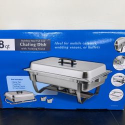 Winco 8 Quart Chafer with Folding Frame, Stainless Steel