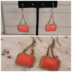 Vtg Diamond Cut Dangle Earrings