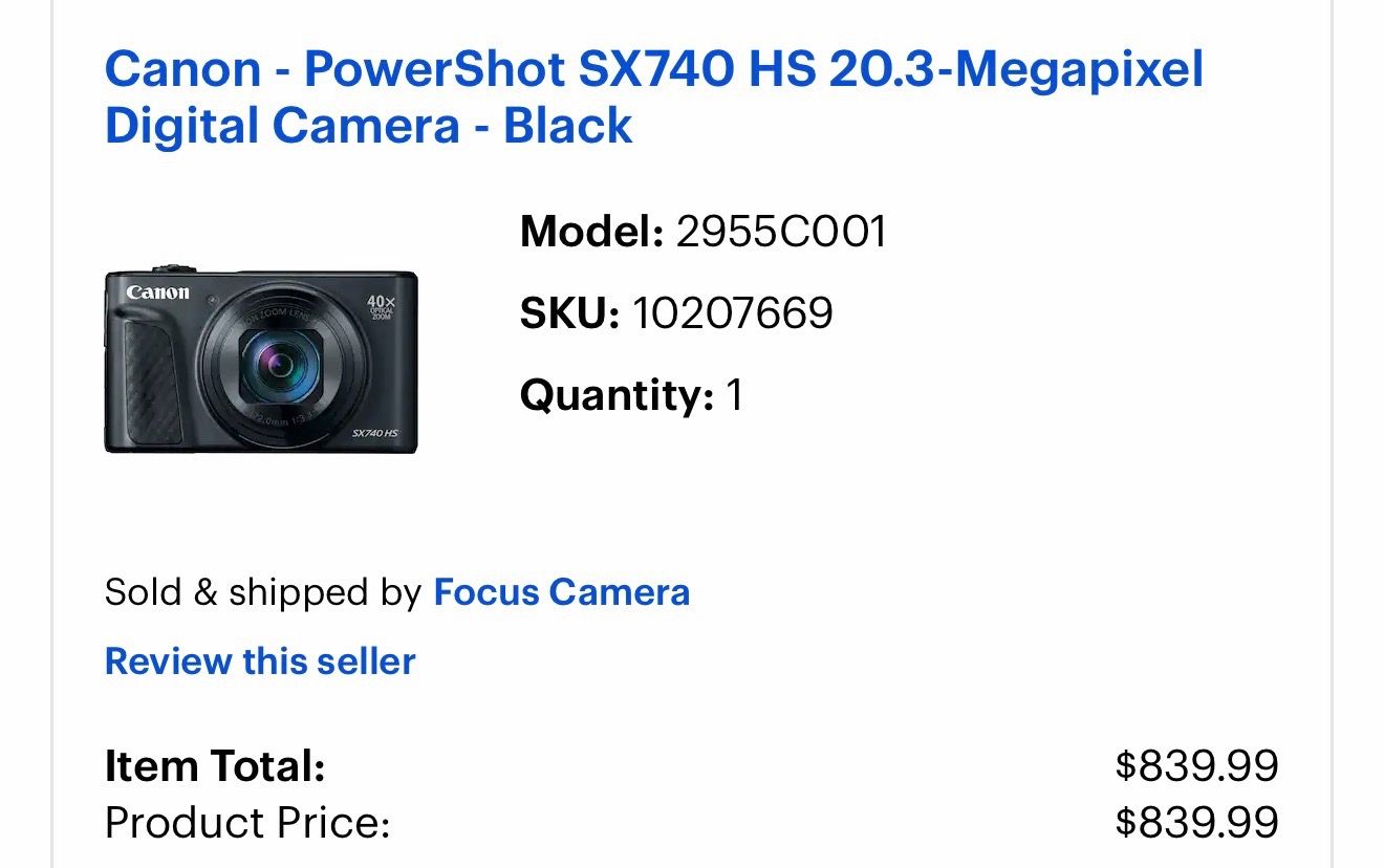 Power shot sx740 Canon Camera
