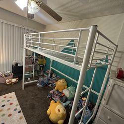 Metallic Loft Bed Frame