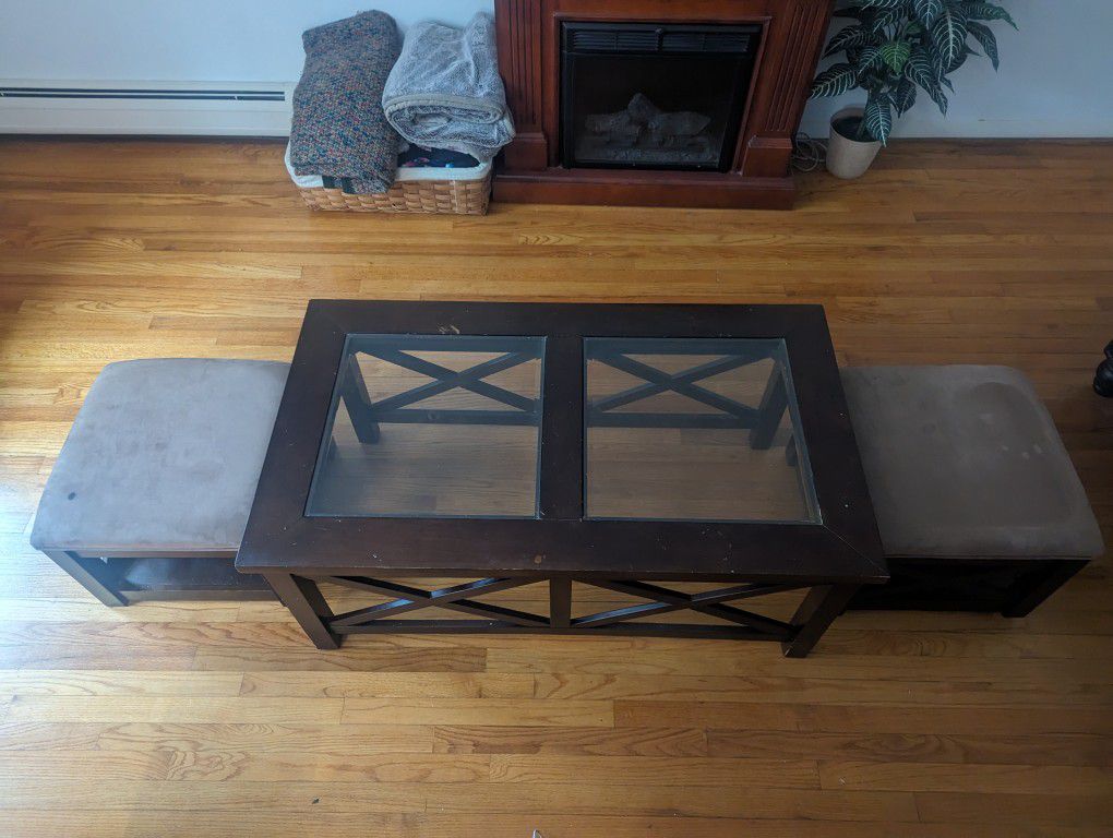 Coffee table with stools