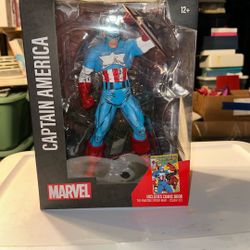 McFarlane Marvel 1:6 Captain America with Comic Book 
