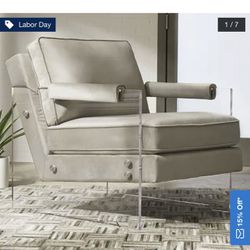 Modern Acrylic sides arm chair gray 