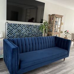 Sofa Couch Living Room Furniture (Blue)