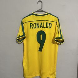 Brazil 1998 Home Ronaldo  Jersey Medium (slim Fit)